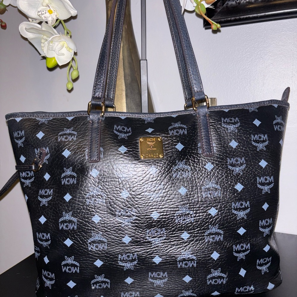 Authentic MCM Visetos Shopper Tote Bag - Picture 5 of 12